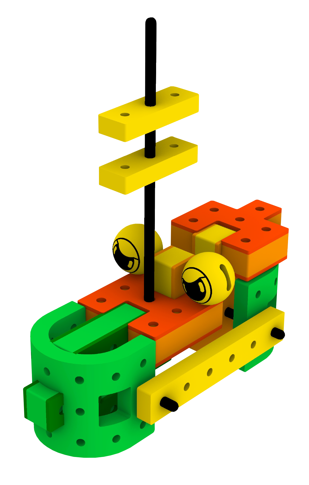 Fun BAKOBA Adventure Range boat toy, built from soft, floating waterproof foam blocks with a cheerful smiley-face brick.