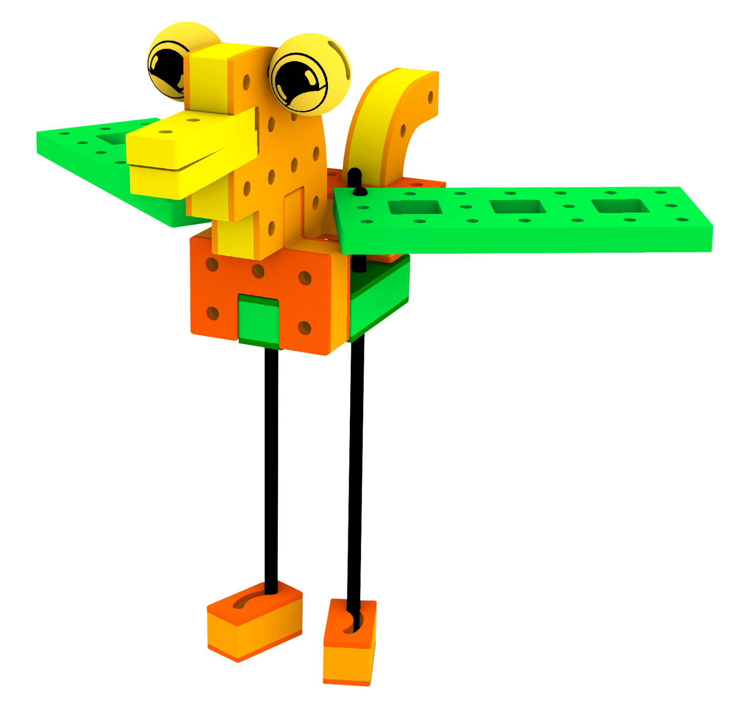 Cute BAKOBA Adventure Range duckling toy made from soft, yellow waterproof foam blocks that floats perfectly in the bath.
