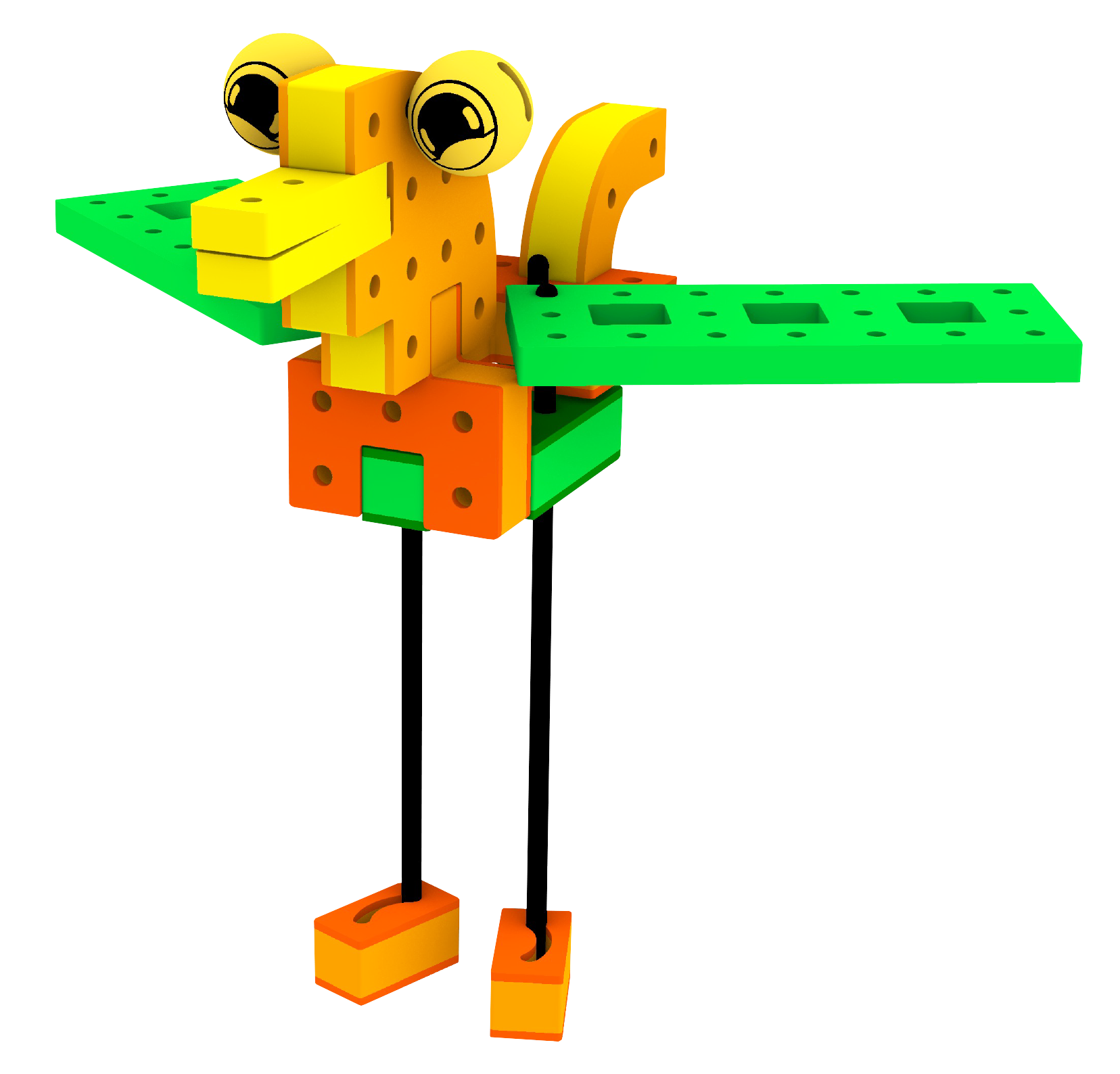Cute BAKOBA Adventure Range duckling toy made from soft, yellow waterproof foam blocks that floats perfectly in the bath.