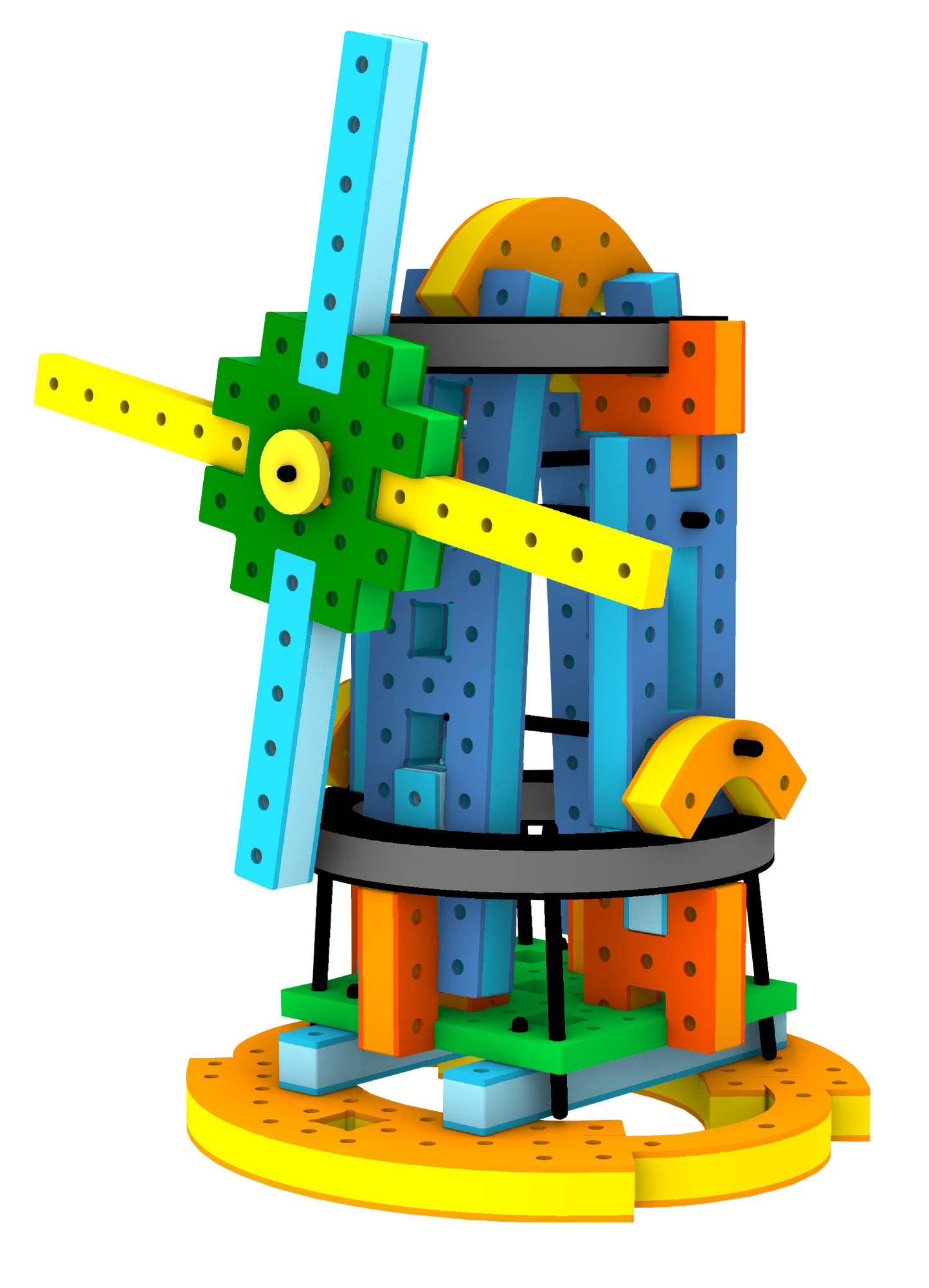 Classic BAKOBA Adventure Range windmill toy built from soft, waterproof foam blocks with large, spinning rotor blades.