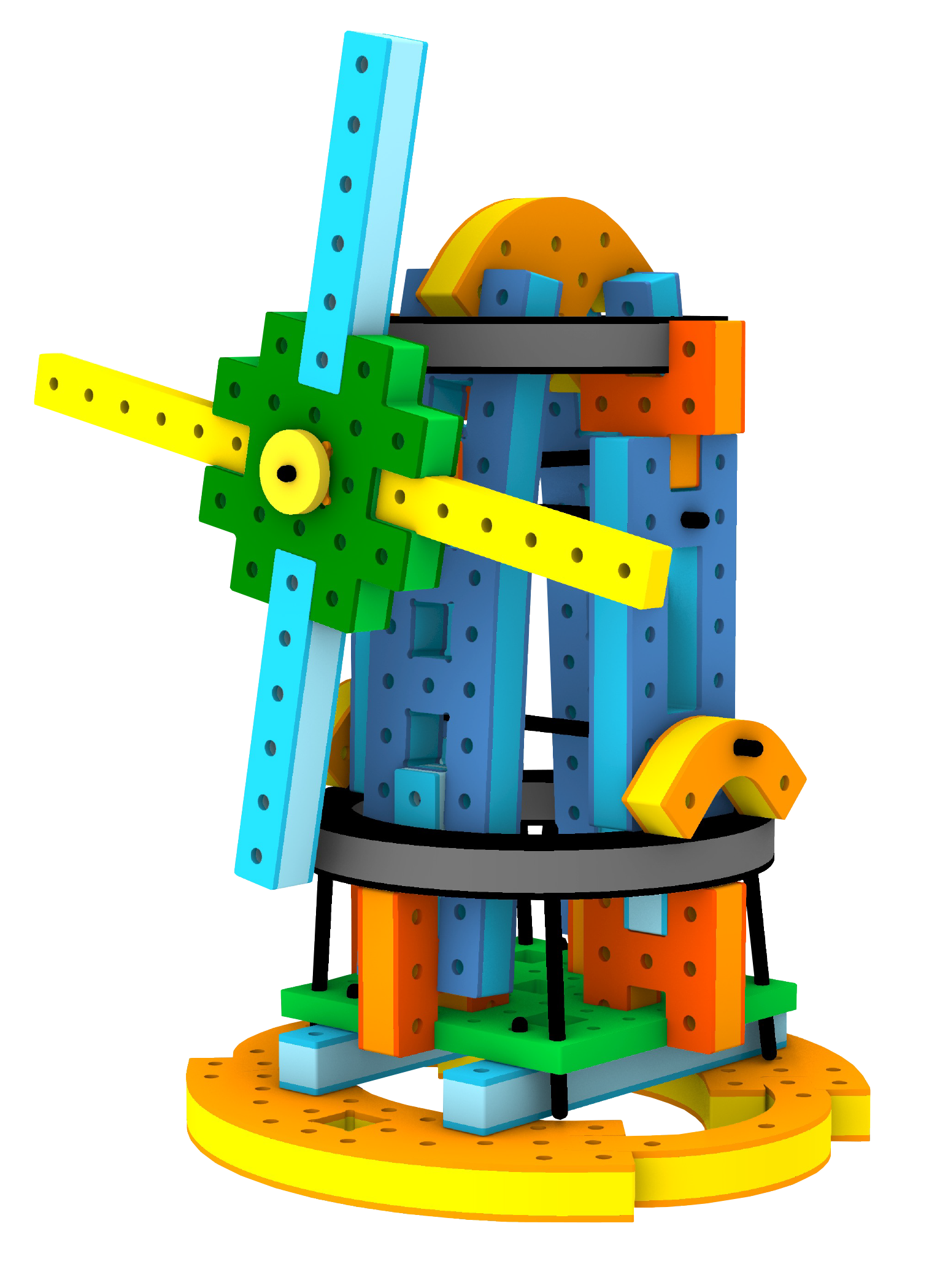 Classic BAKOBA Adventure Range windmill toy built from soft, waterproof foam blocks with large, spinning rotor blades.